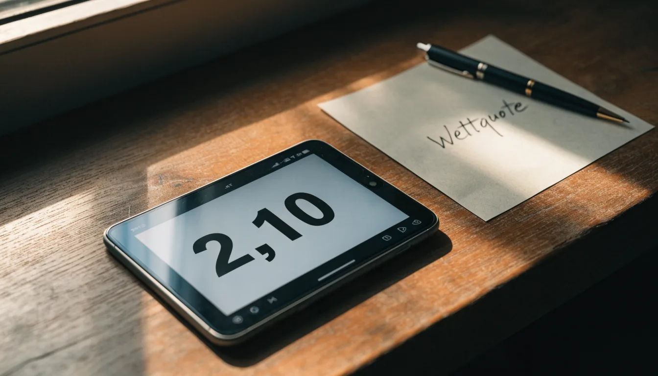 Ein Smartphone liegt mit dunklem Display neben einem leeren Papier-Wettschein und einem Stift auf einem Holztisch.